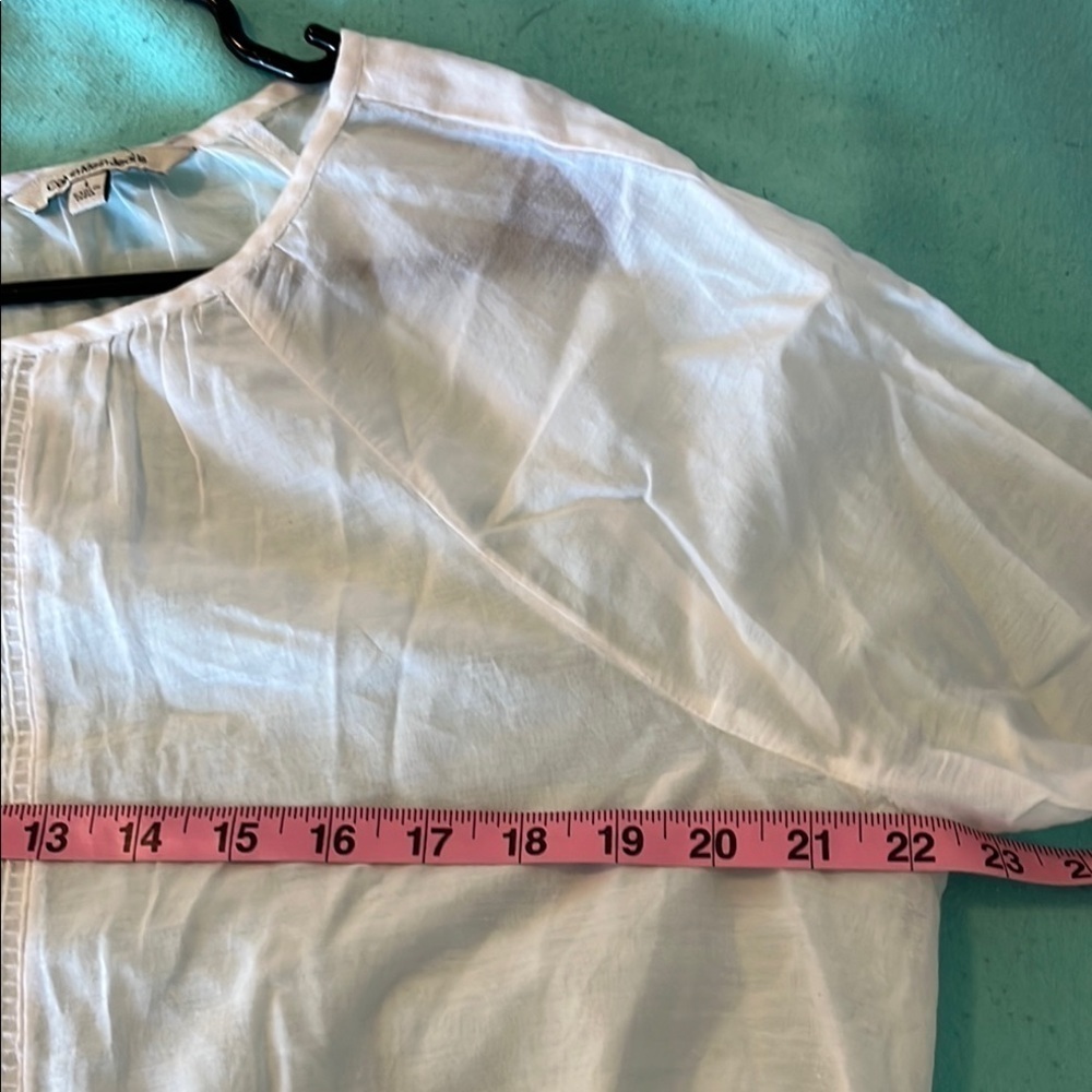 Calvin Klein White Embellished 3/4 Sleeve Blouse NWOT - Picture 8 of 12